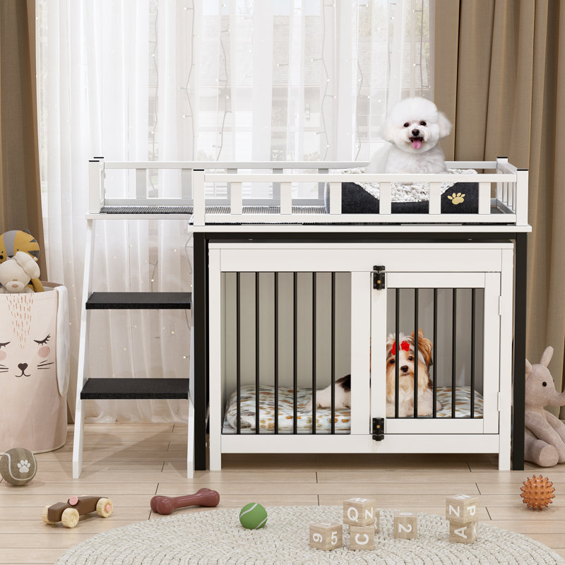 Picture of Tucker Murphy Pet™ Wooden Dog Crate & Cat House With Stairs, Raised ...