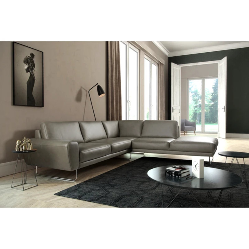 Edeltrud 5 Seater Corner Sofa , Grey, Right Hand Facing