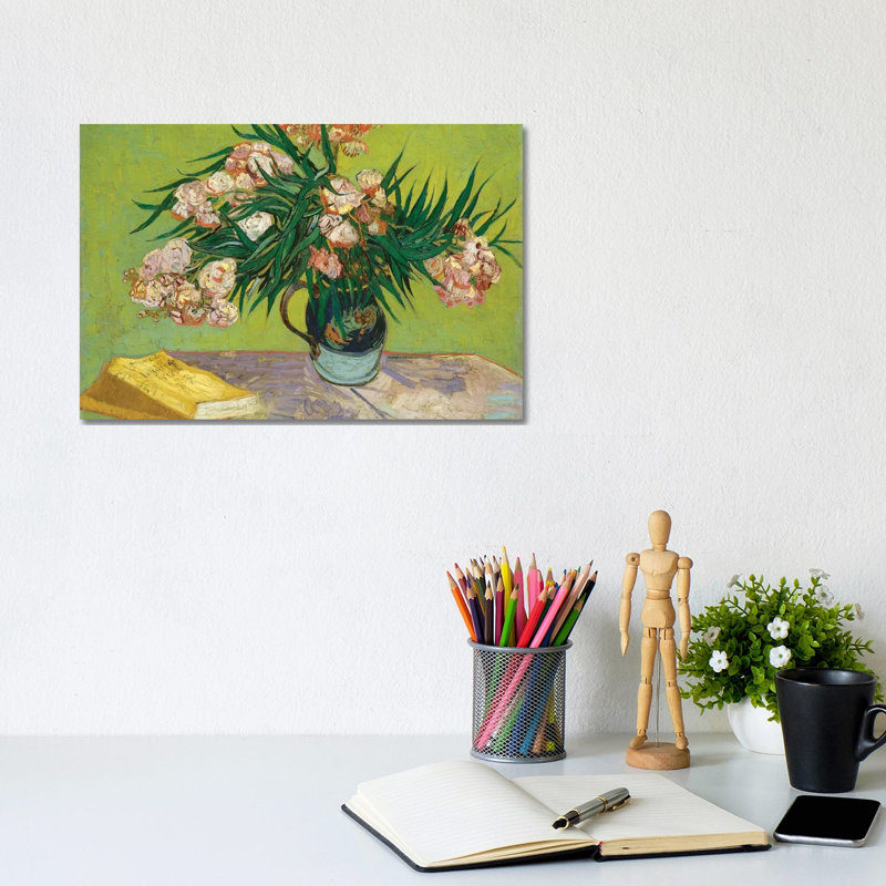 Oleanders by Vincent Van Gogh - Wrapped Canvas Painting, 20.32cm H x 30.48cm W x 1.91cm D