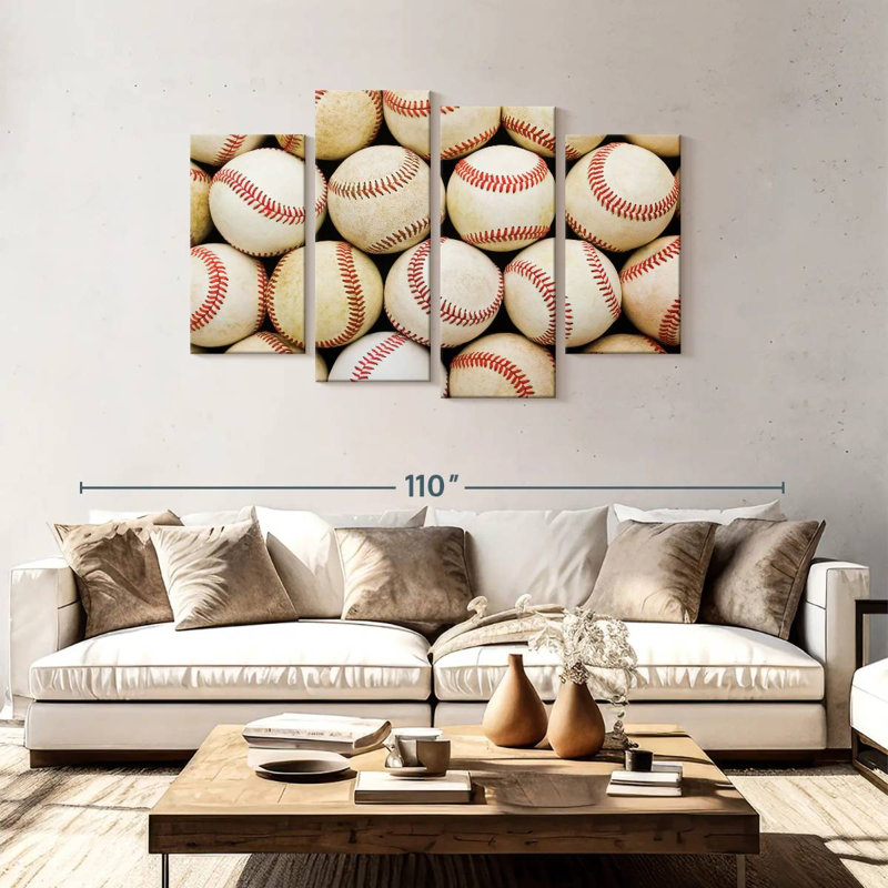 Aged baseballs Sireci, H 48 po x l 75 po