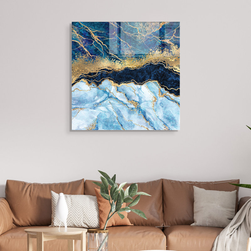 Élégante peinture décorative en verre trempé 23,6 po x 23,6 po | 100% verre trempé, épaisseur: 0,16 pouce | Parfait pour la décoration intérieure, le salon et le bureau | Pièce d'art moderne, durable et élégante