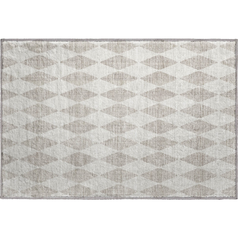 Tapis beige Cerrito AMF578 lavable à la machine de qualité supérieure, Rectangle 1 pi 8 po x 2 pi 6 po