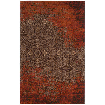Tapis abstrait rouille / brun Anwick