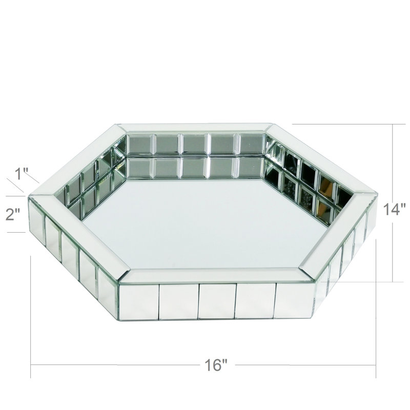Seltzer Glass Tray, 16" W x 14" L