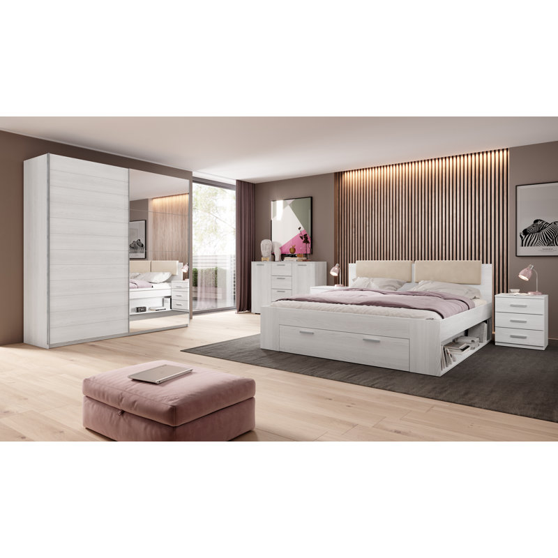 Colitta 46cm W Manufactured Wood Bedside Table, White