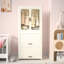 Armoire de rangement portative, 4, tringle, blanc, pour garde-robe en polypropylène avec portes magnétiques et grande taille