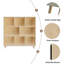 Armoire de rangement en bois de pin à 8 compartiments, L 44 po x H 44 po avec tablettes fixes pour livres / jouets / décoration intérieure, bibliothèque moderne en bois