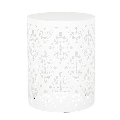 Table de bout d'extérieur en métal - grande, avec structure cylindrique et coupe en fer chic
