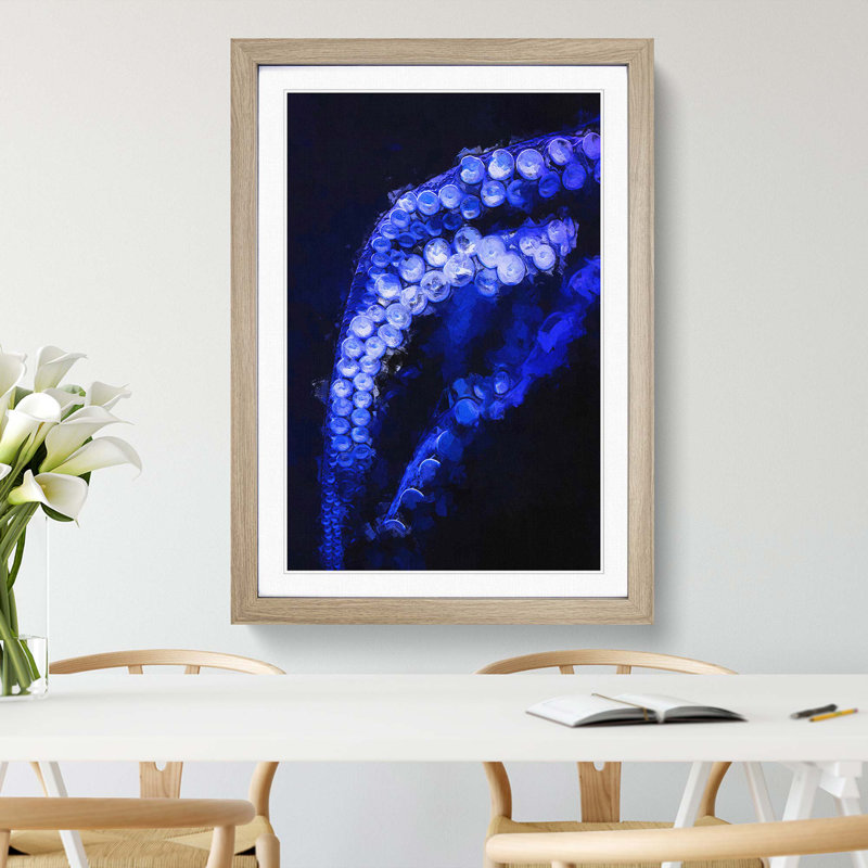 Octopus Tentacles - Picture Frame Painting Print, Oak Framed, 48cm H x 36cm W x 2cm D