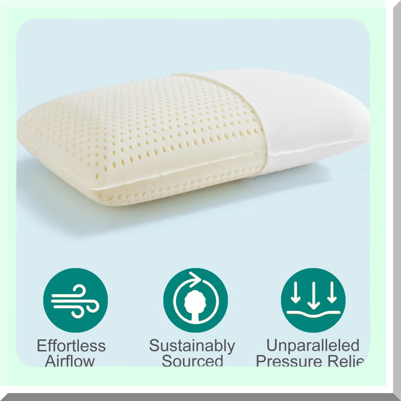 Luxury Natural Pillow - Extra Soft Cotton Cover - Standard Size Bed Pillow for Sleeping - Side, Back, Stomach Sleepers - Spine Support DreamRest