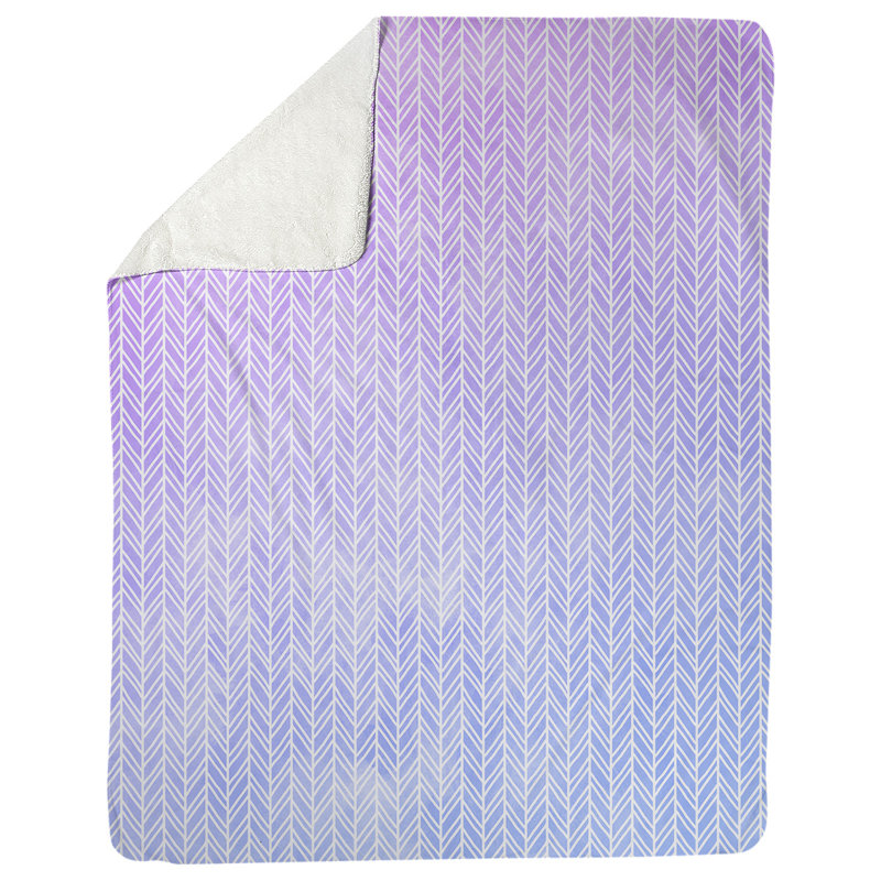 Couverture polaire Katelyn Elizabeth, l 52,5 po x L 62,5 po, Bleu / Mauve