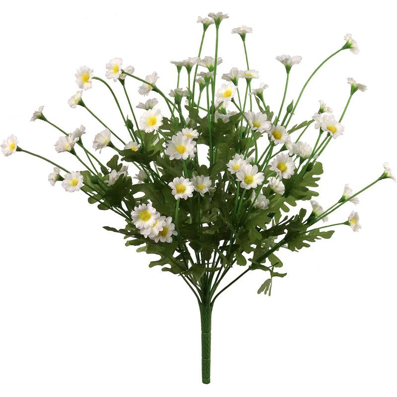 Bouquet de marguerites blanches 17 pouces - paquet de 2, fausses fleurs pour arrangements de vases et décorations