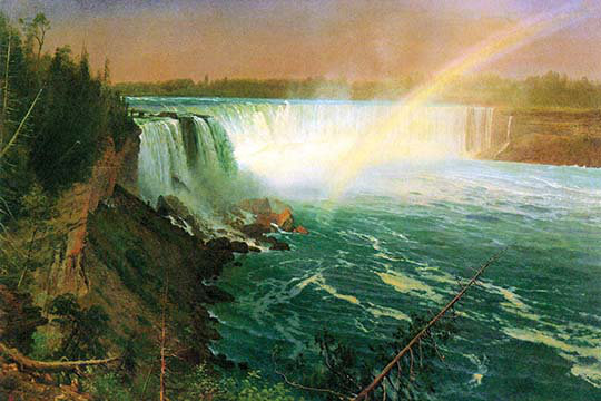 « niagara chutes » par albert bierstadt,, impression, H 44 po x l 66 po x P 1,5 po