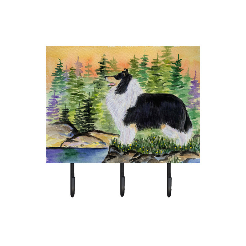 Porte-laisse collie et crochet à clé