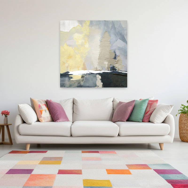 Art contemporain contemporain, paysage contemporain abstrait, H 48 po x l 48 po