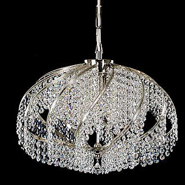 3 - Light Crystal Chandelier, Nickel