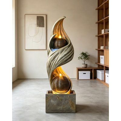 Light‑Luxury Style Resin Water Feature Decor Ornament for Hotel & Living Room