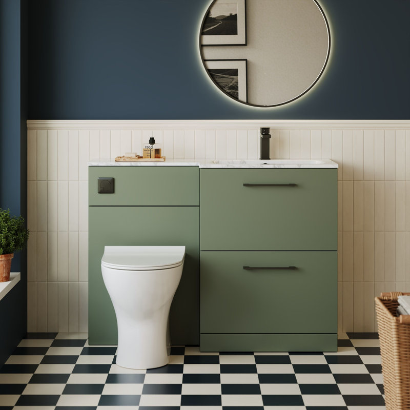 Arno 1105 mm Bathroom Vanity, Satin Green