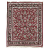 High-Quality Hand-Knotted Wine And Black Area Rug