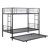 Twin Over Metal Bunk Bed With Trundle, Black - Modern Bedroom Addition For Comfort, Space Saving Design, Steel Frame, Quiet And Stable Performance, Safe Stairs, Simple Assembly Process, No Box Spring-325847225-325847175