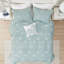 Lit double / grand en coton Courtepointe réversible 4 pièces avec coussin décoratif Coral brodé, double / grand. Lavable à la machine, prélavé