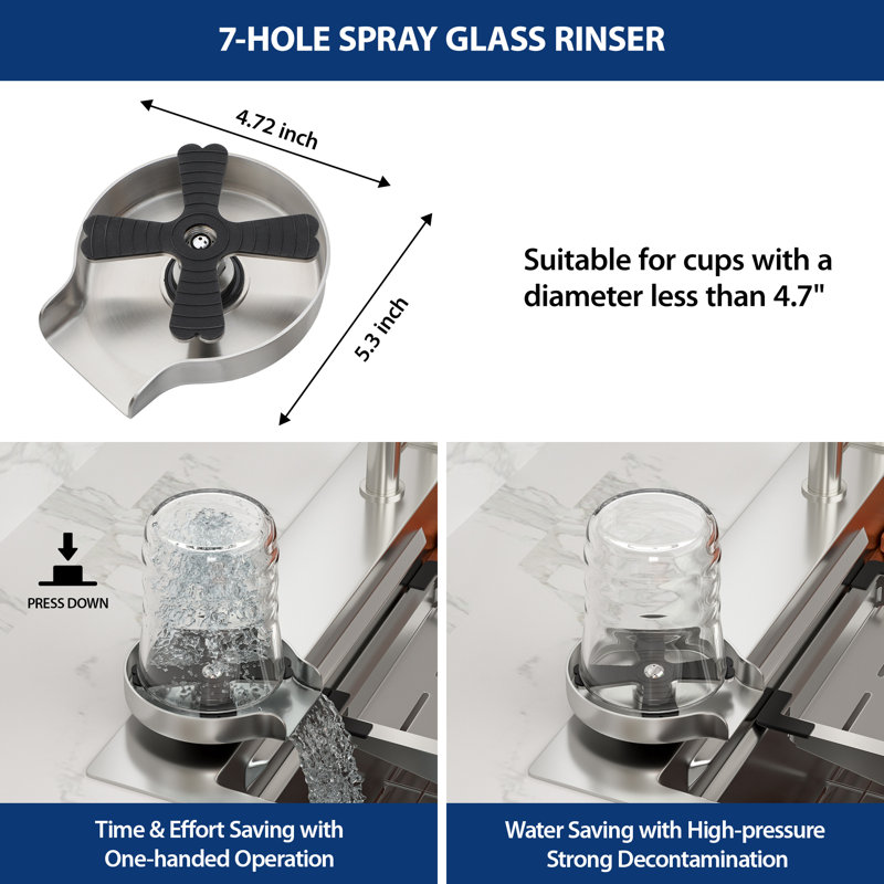 31 in. Waterfall Drop-In Kitchen Sink 16 Gauge Stainless Steel Single Bowl Kitchen Sink with Ledge Workstation and Faucet Combo
