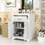 Meuble-lavabo de salle de bain avec lavabo en céramique intégré, tiroir basculant et tablettes réglables-1023306976