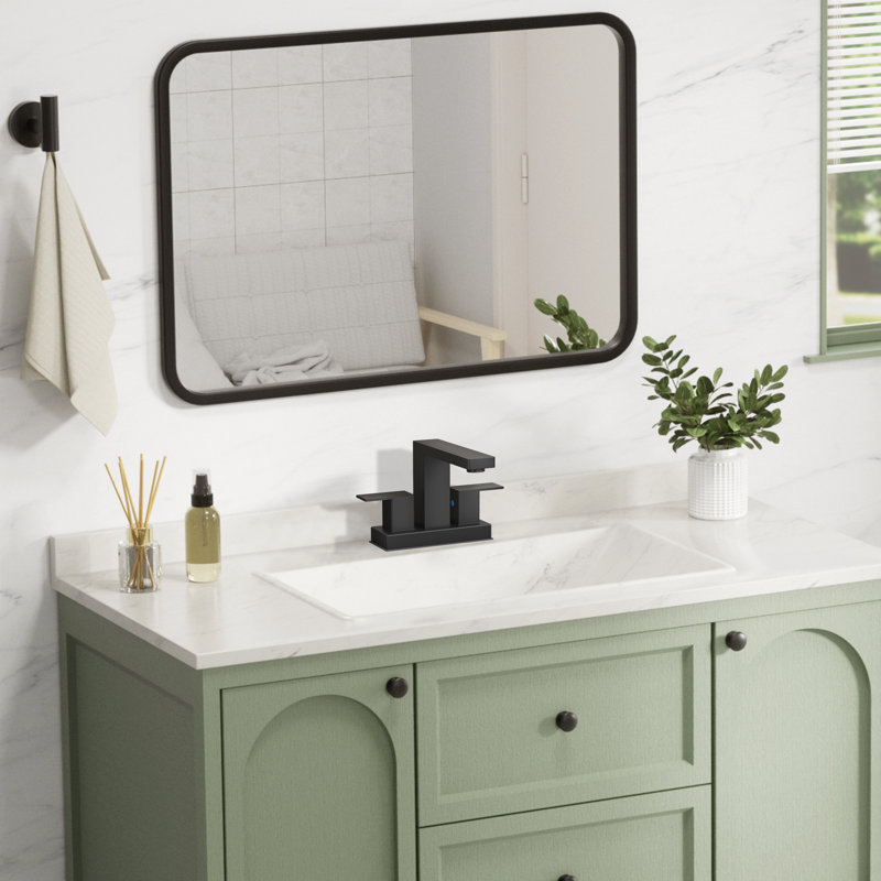 Centerset Bathroom Faucet With Drain Assembly, 2-handle Bathroom Sink Faucet, Matte Black