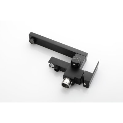 Matte Black Tub Faucet - Floor Mounted With Handheld Shower And Variable Flow Option With 360 Degree Swivel Spout In