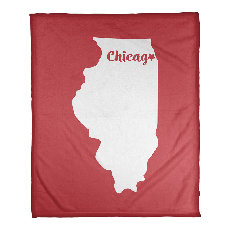 Couverture pour polaire home illinois, 60 po x 80 po, Rouge