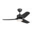 Ventilateur de plafond intérieur Heredia avec tige filetée, pales en ABS noir minuit et télécommande portable