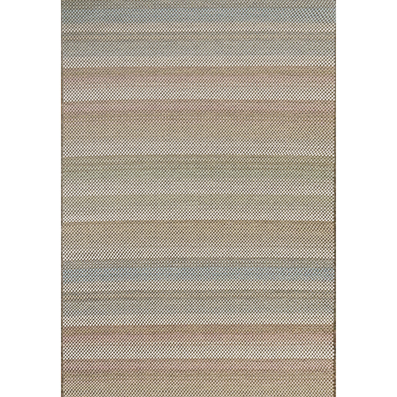 Tapis intérieur/extérieur bleu/brun Larry, Rectangle 3 pi 11 po x 5 pi 7 po