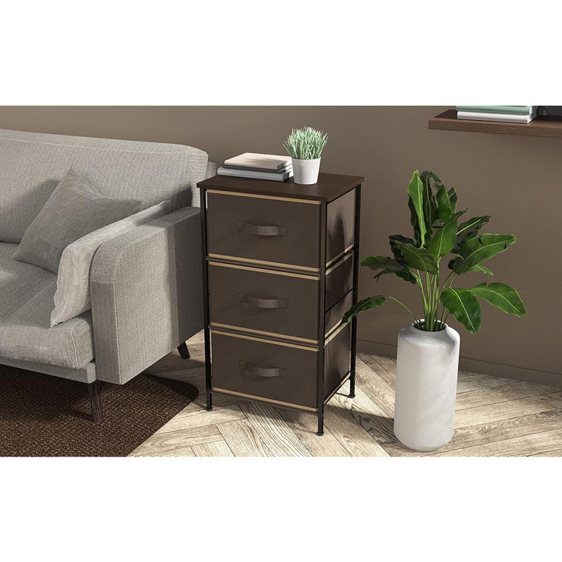 Commode 3 tiroirs avec plateau en bois Simple Houseware