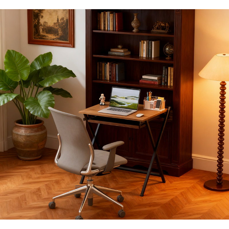 Bureau d'ordinateur pliable avec tablette pour moniteur pour petits espaces, maison, bureau