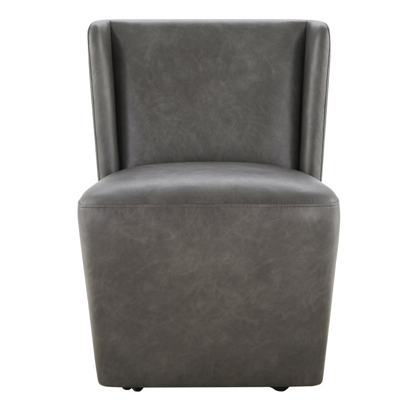 Ardeth Upholstered Side Chair, Grey Faux Leather