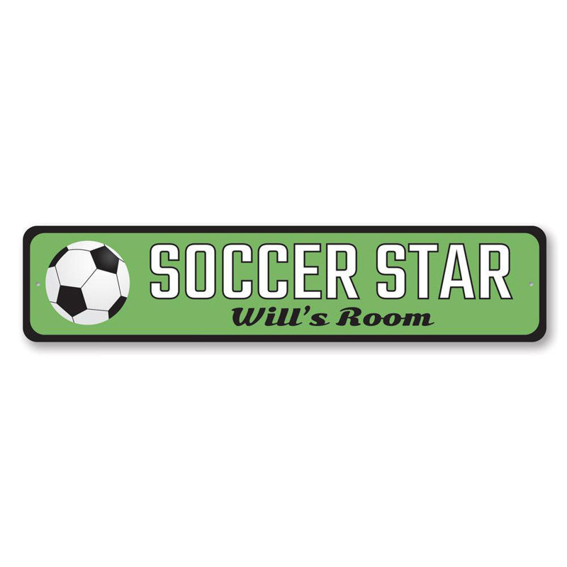 Enseigne de soccer en aluminium personnalisée, H 6 po x l 24 po x P 0,063 po