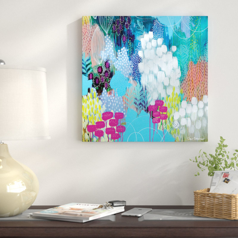 « joy », reproduction d’art sur toile, H 18 po x l 18 po x P 1,5 po, Pas de tapis, Toile avec cadre noir
