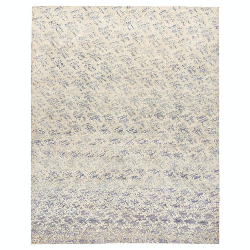 White Alchemy Modern Wool Silk Blend Rug - 8'1"x 10'