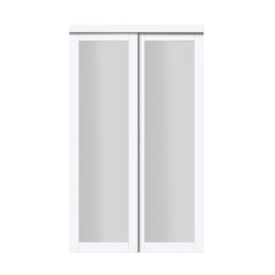 Euro Glass Sliding Closet Doors with Installation Hardware Kit