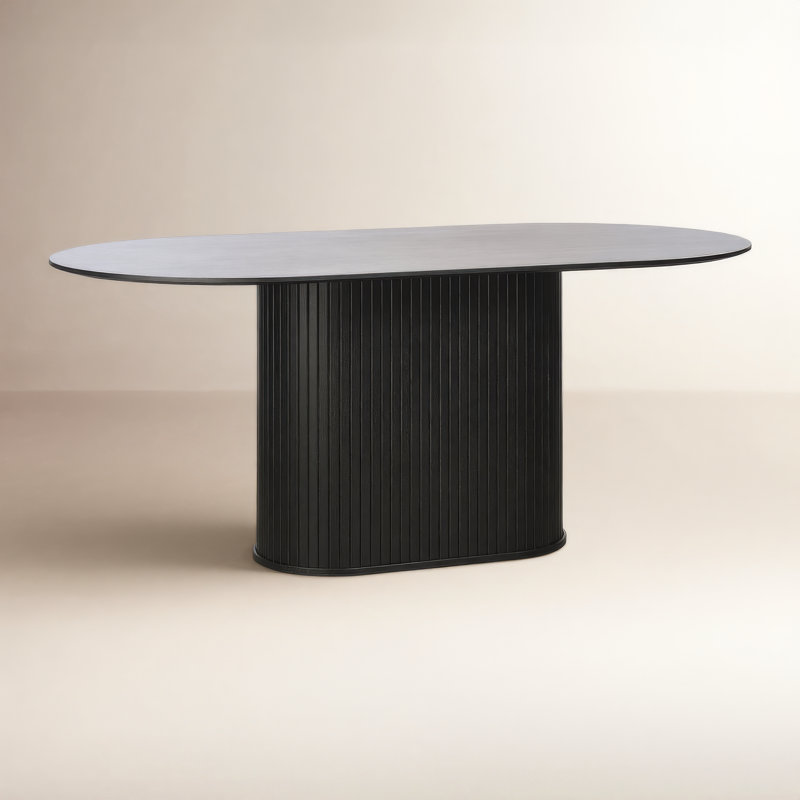 Iris Oval Dining Table, Black Oak