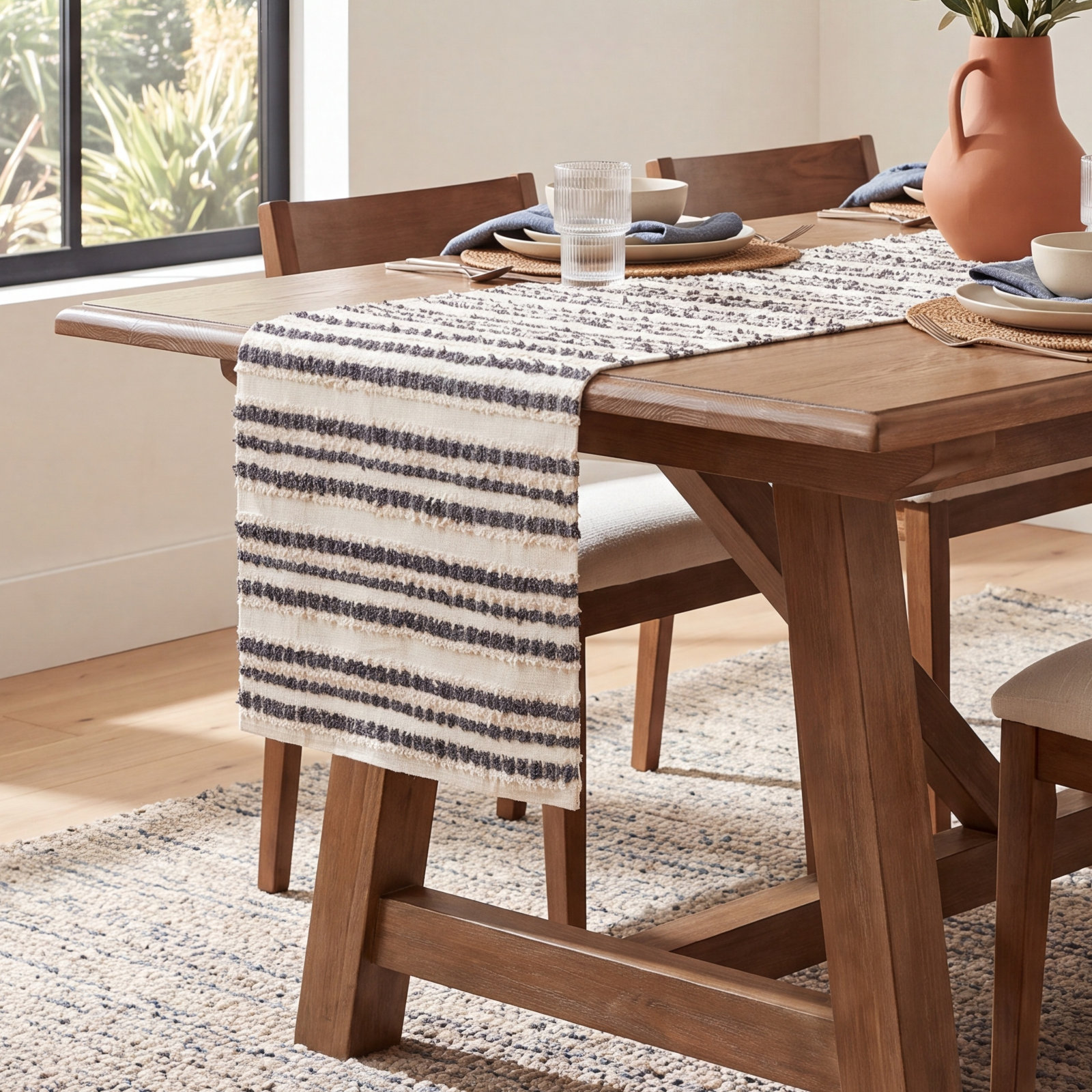Florentina Collection Striped Table Runner