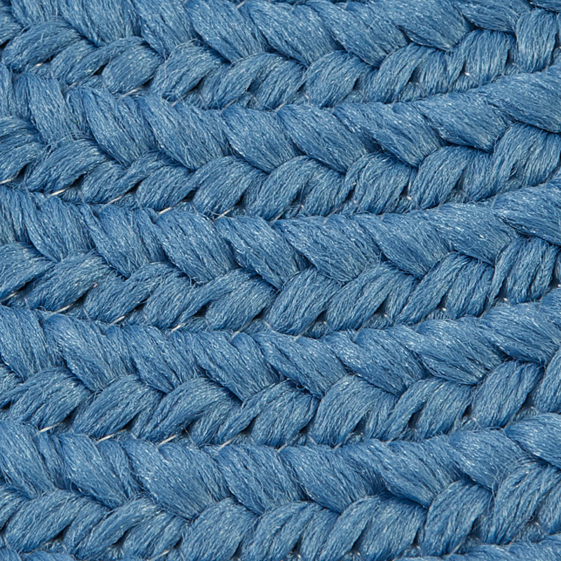 Tapis bleu tressé à la main Denise, Tapis de couloir 2 pi 4 po x 11 pi