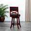 Tabouret pivotant de 30 po de hauteur avec finition cerisier, coussin de siège gris anthracite-1952741090-1952741091