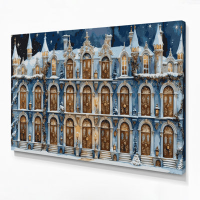 Christmas Advent calendar with tiny doors Gray Canvas Wall Art