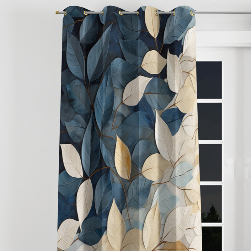 Andromaches - Traditional Velvet Grommet Curtain - Room Darkening - 1 panel, 52" W x 108" L, Golden Grommets
