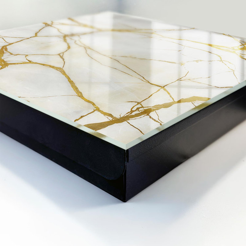 Key box, Opens to the left, 30x30x5, White, Delicate pink and white marble patterns, , White/Yellow