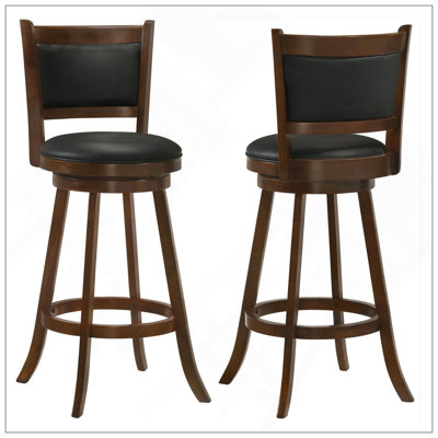Ensemble de tabouret pivotant en châtaignier et noir, confortable et élégant pour les sièges de bar et de salle de jeux