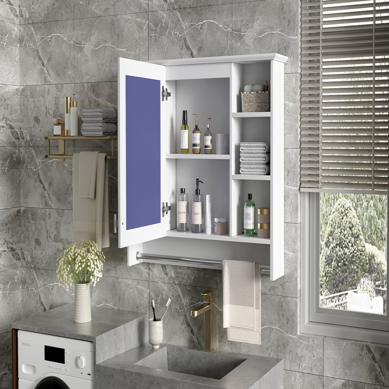 Armoire de toilette 3 en 1, armoire à pharmacie murale de 36 pouces avec tablette réglable et porte à fermeture en douceur, miroir haute définition avec rangement pour meuble-lavabo de salle de bain