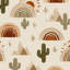 Panneau mural amovible arc-en-ciel désert cactus