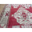 Tapis décoratif en laine noué à la main rouge de conception unique 3 pi 6 po x 4 pi 2 po aubreylynn